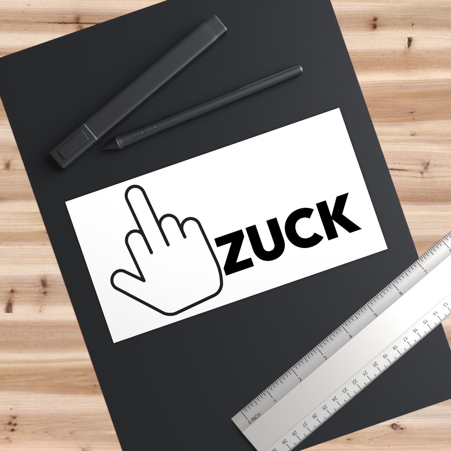 FUCK ZUCK MIDDLE FINGER - Car Bumper Sticker